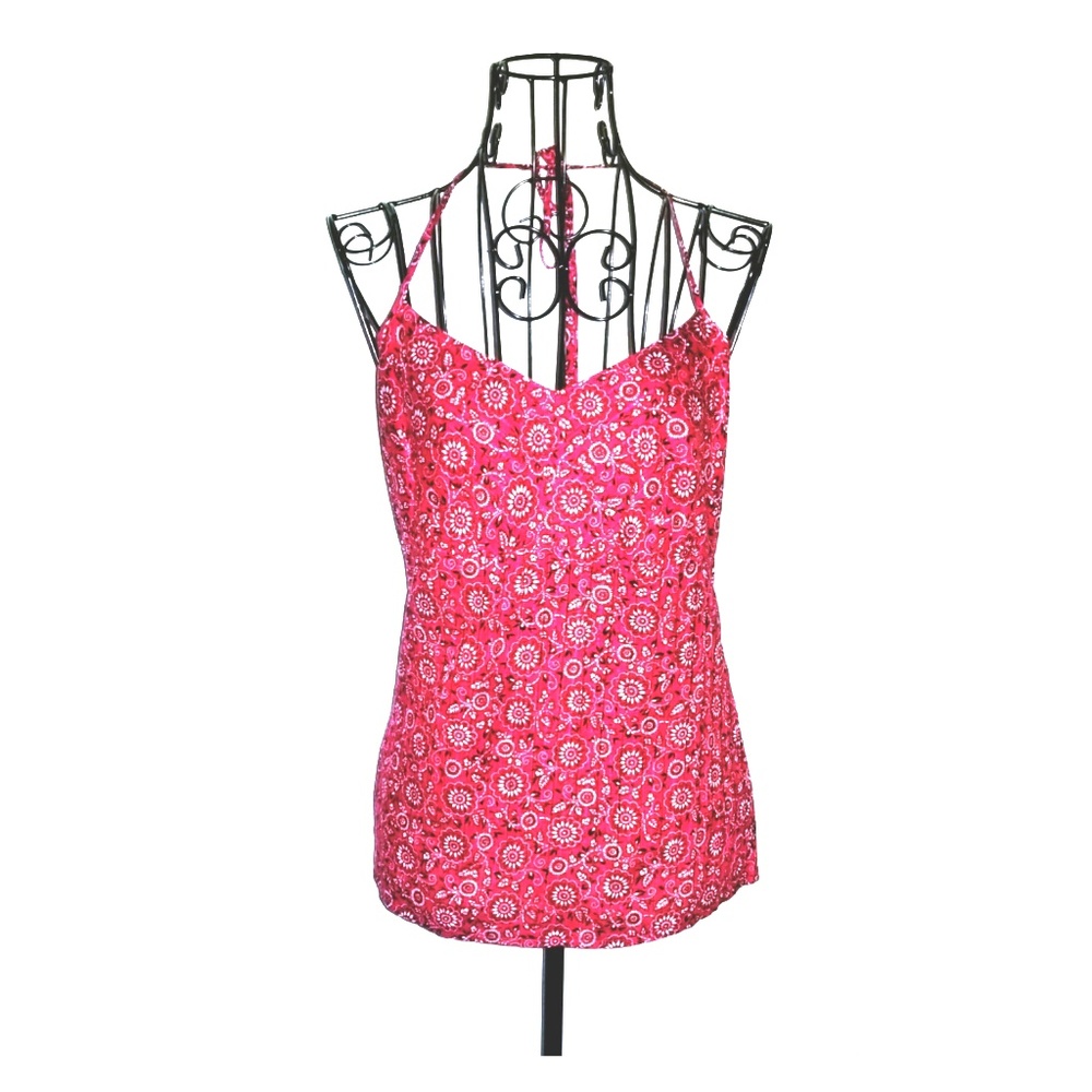 Ann Taylor Loft Red Bandana Empire Halter Top  4P